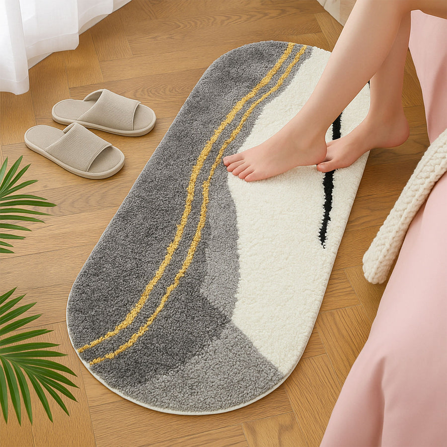 Feblilac Grey Gold-Plated Bedroom Runner Mat - view 2