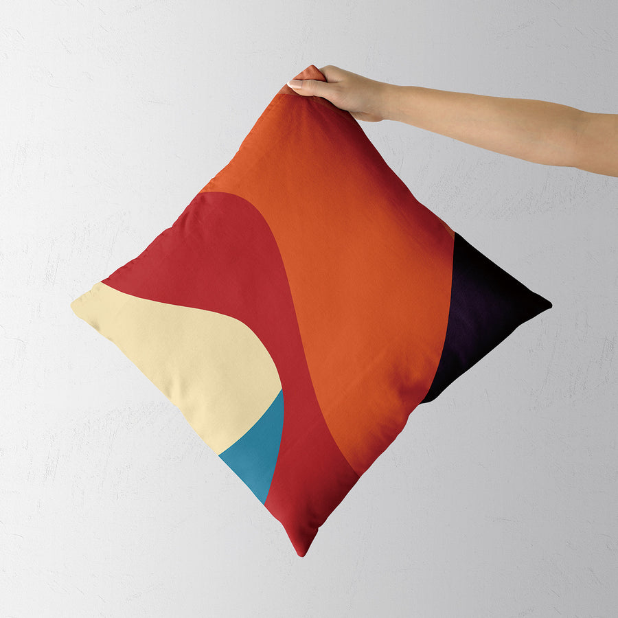 Feblilac Black and Red Abstract Curves Cushion Covers Throw Pillow Covers - view 3