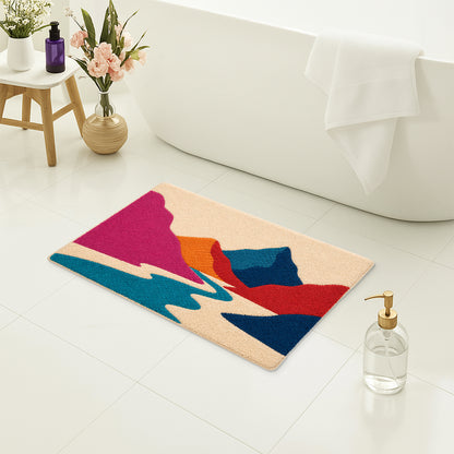 Feblilac Abstract Mountain Landscape Tufted Bath Mat