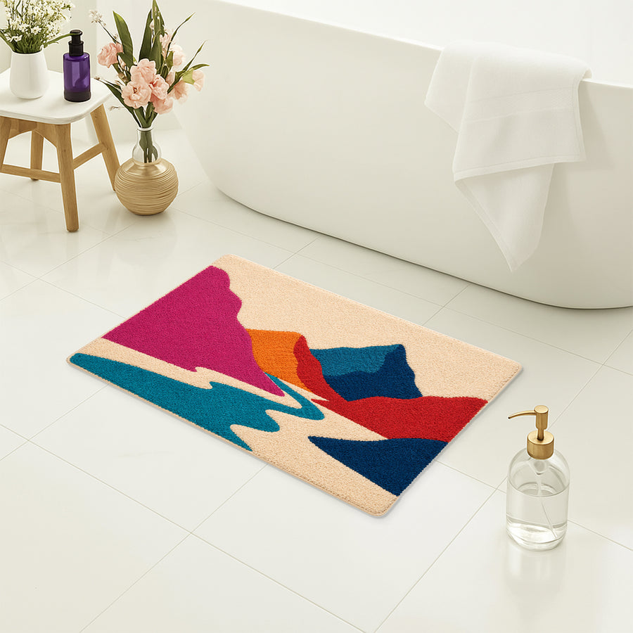 Feblilac Abstract Mountain Landscape Tufted Bath Mat - view 4