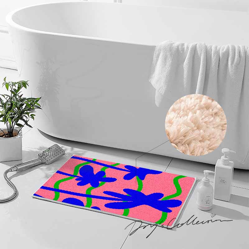 Feblilac The Beach and Palm Trees in The Sunset Tufted Bath Mat