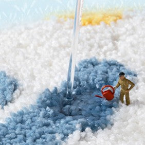 Feblilac Clouds and Sun Tufted Bath Mat