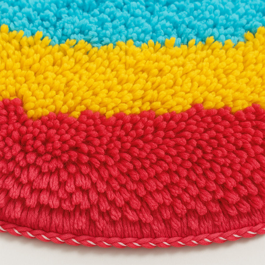 Feblilac Colorful Rings Tufted Bath Mat, Cute Round Bathroom Rug - view 4