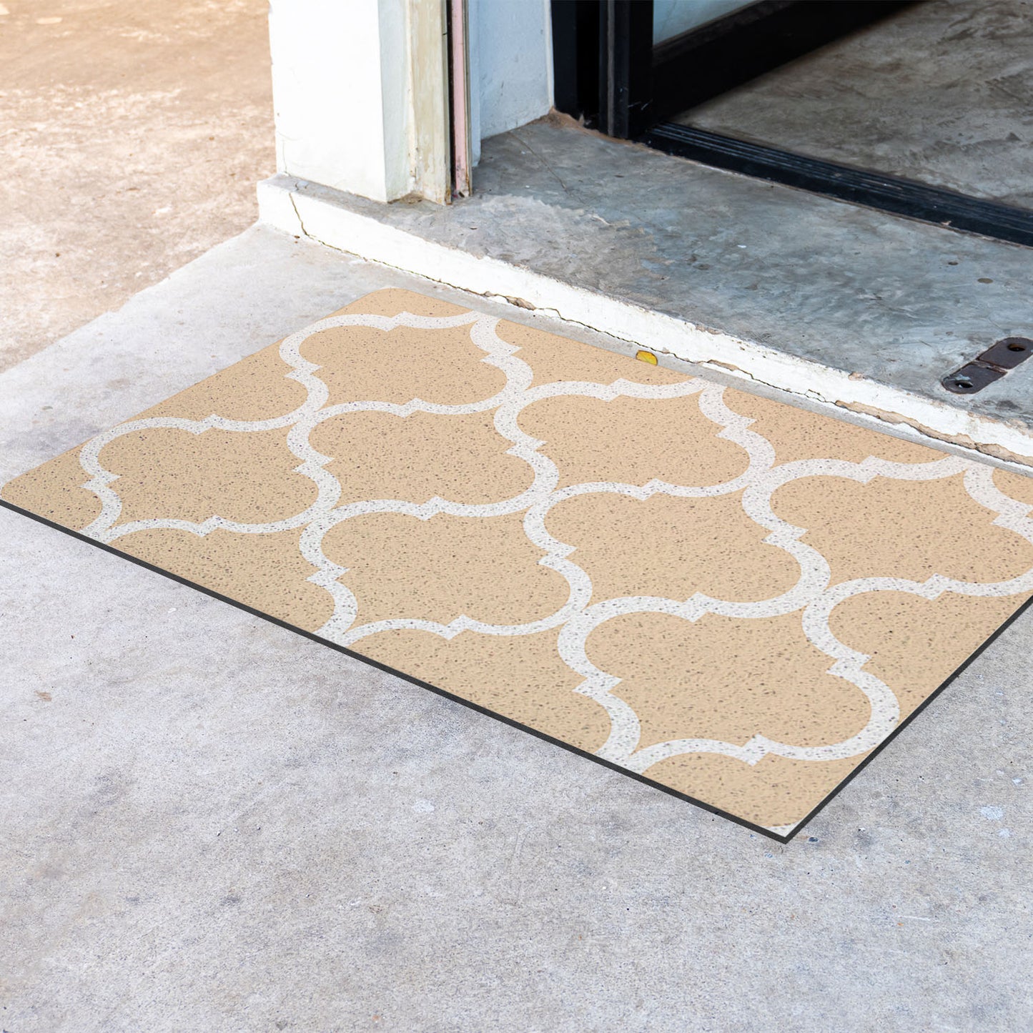 Feblilac Solid Moroccan Pattern PVC Coil Door Mat