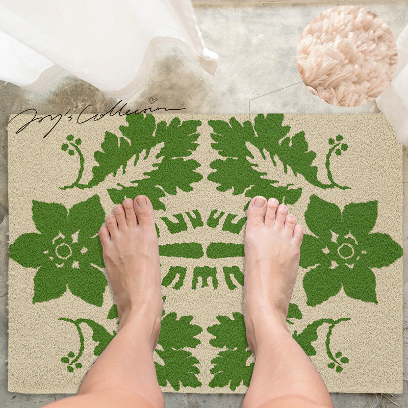 Feblilac Flowers and Plants Baroque Tufted Bath Mat