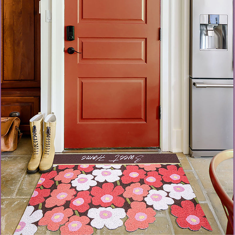 Feblilac Cute Red Flower Cutting Entrance Door Mat - view 4