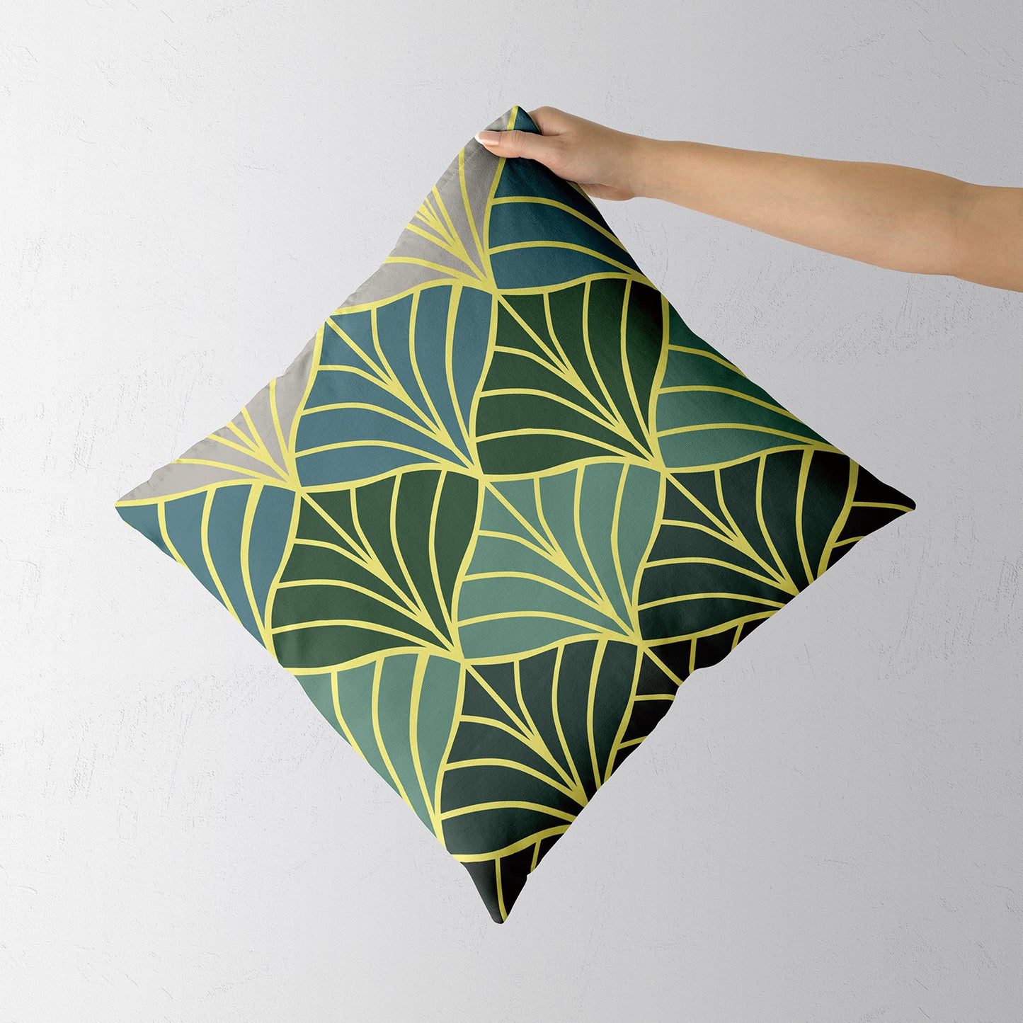 Feblilac Golden Green Ginkgo Leaves Cushion Covers Throw Pillow Covers