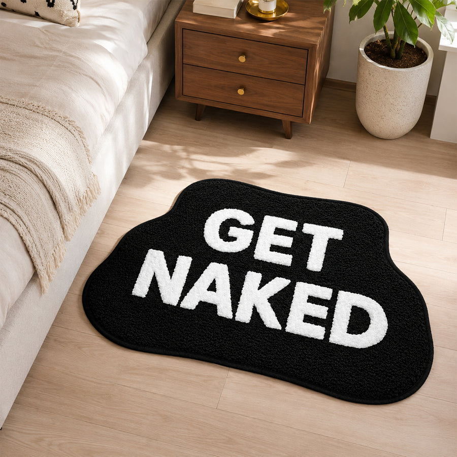 Feblilac GET NAKED Tufted Bath Mat, Irregular Black and White - view 4