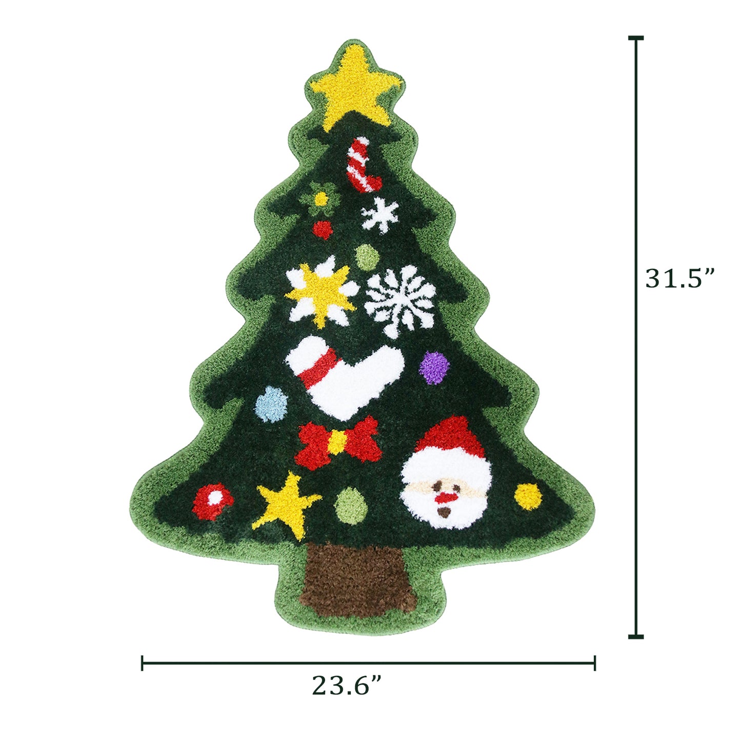 Feblilac Christmas Tree Tufted Bath Mat