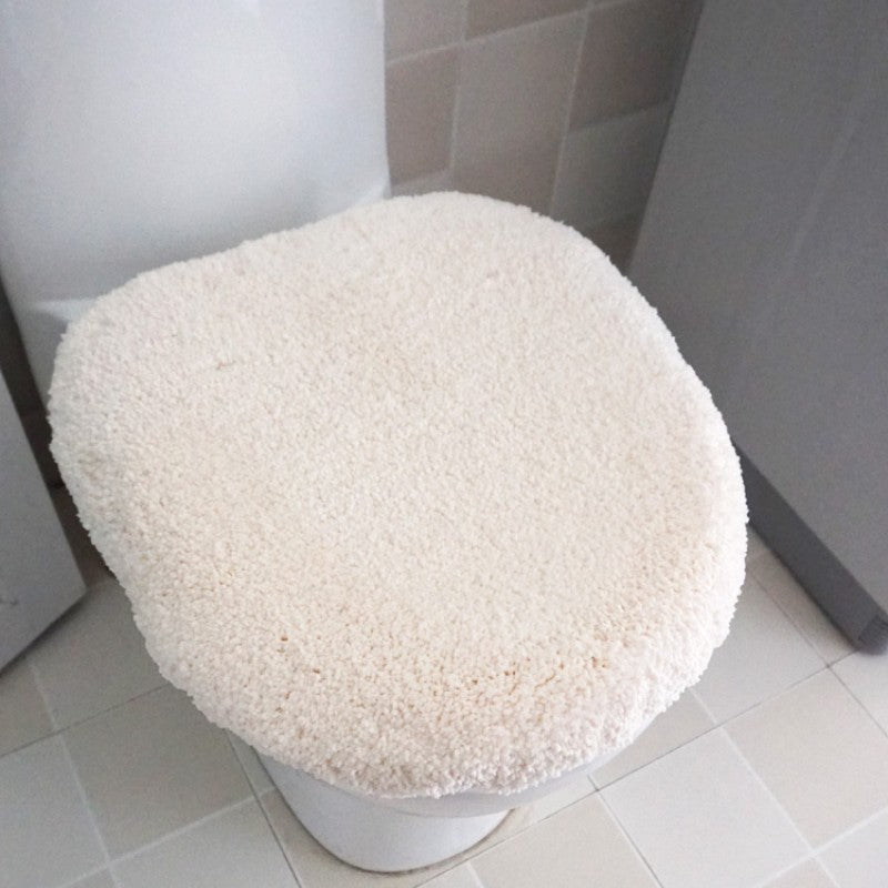 Feblilac Solid Color Toilet Mat Lid Cover Shell U-Shaped Toilet Floor Mat, Non-Slip Pedestal Mat - view 4
