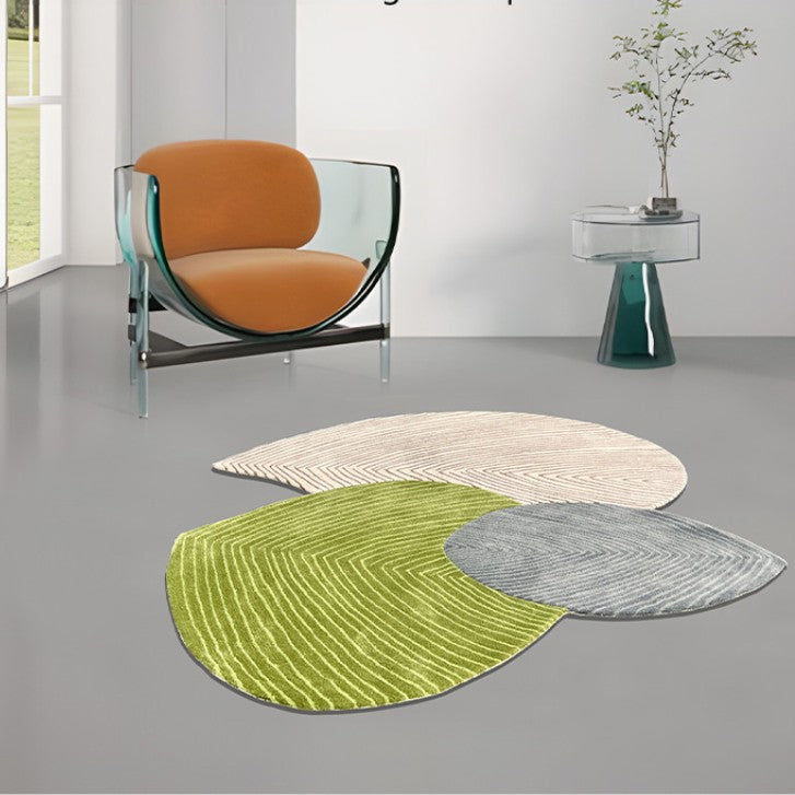 Feblilac Abstract Leaves Handmade Tufted Acrylic Livingroom Carpet Area Rug - view 3