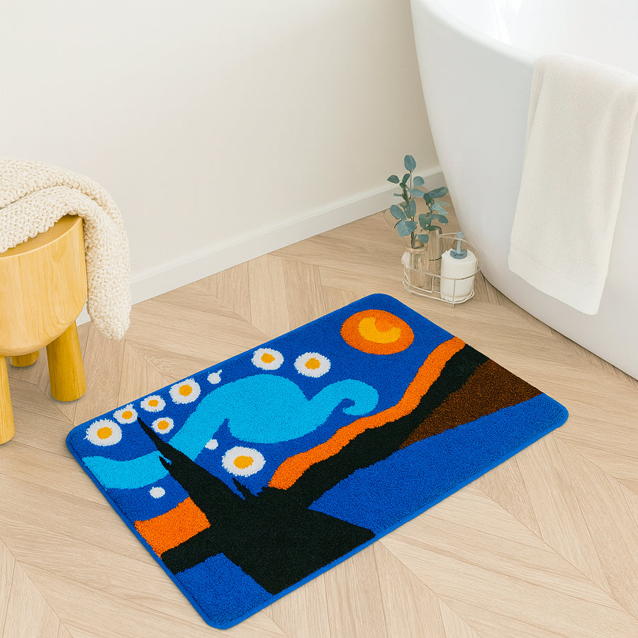 Feblilac Van Gogh Starry Sky Tufted Bath Mat - view 3