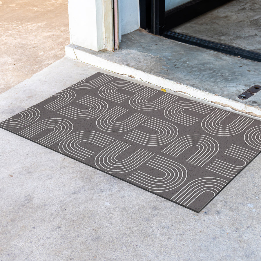 Feblilac Grey U Shaped Pattern PVC Coil Door Mat - view 4
