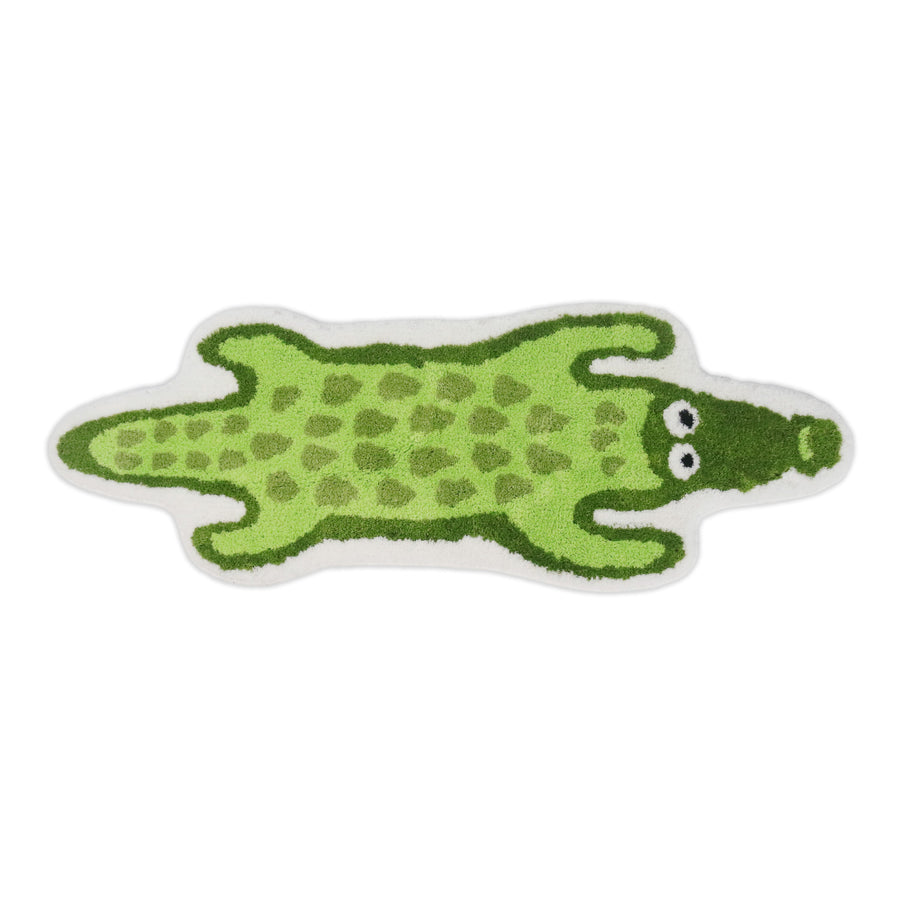 Feblilac Cartoon Crocodile Bathroom Mat, Soft Non-Slip Bath Floor Mat, Water Absorption Toilet Rug - view 4