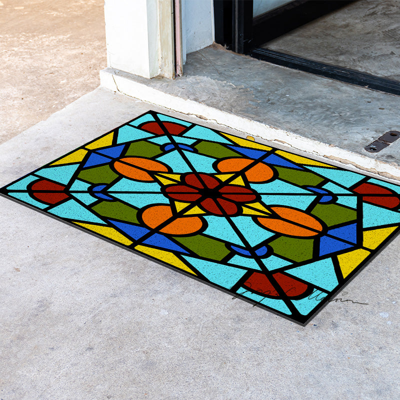 Feblilac Baroco Style Glasses Geometric PVC Coil Door Mat - view 4