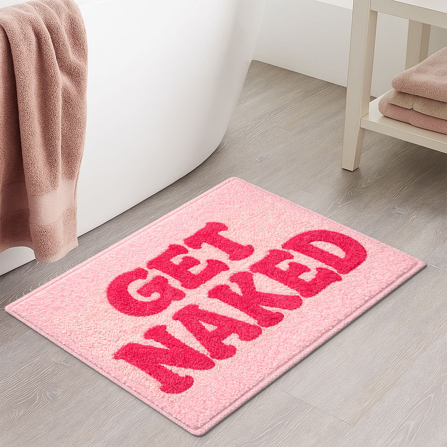Get Naked Tufted Bath Mat – Cute Pink Bathroom Rug - view 4
