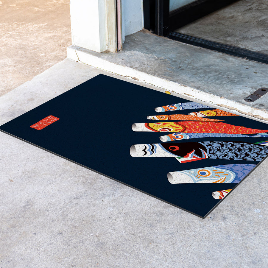 Feblilac Colorful Koi Flags PVC Coil Door Mat - view 4