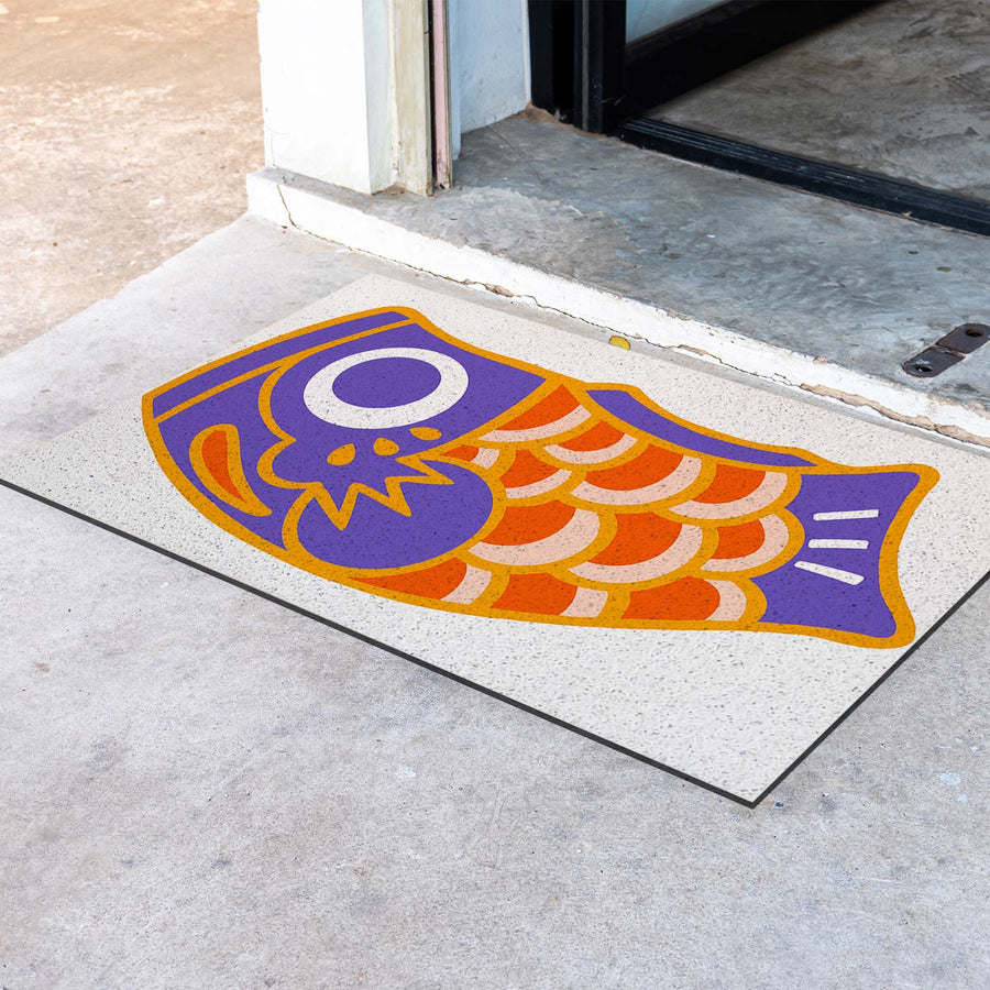 Feblilac Colorful Japanese Koi PVC Coil Door Mat - view 4