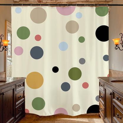 Feblilac Colorful Polka Dots Shower Curtain with Hooks