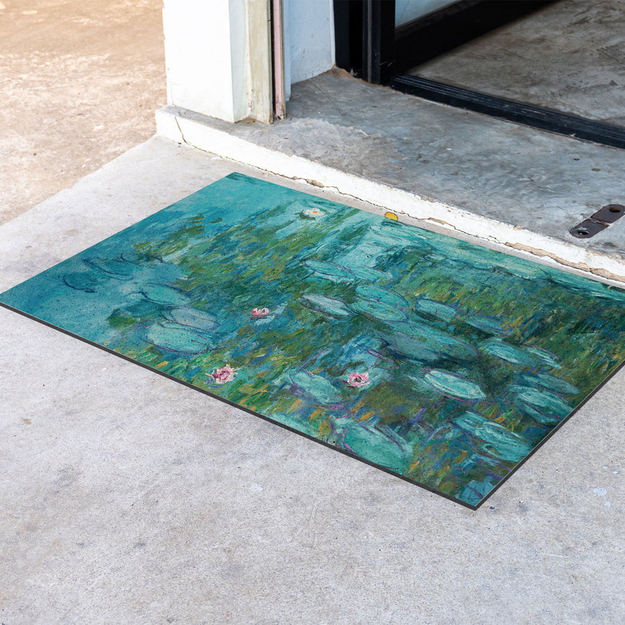 Feblilac Oil Painting Water Lily PVC Coil Door Mat - view 4