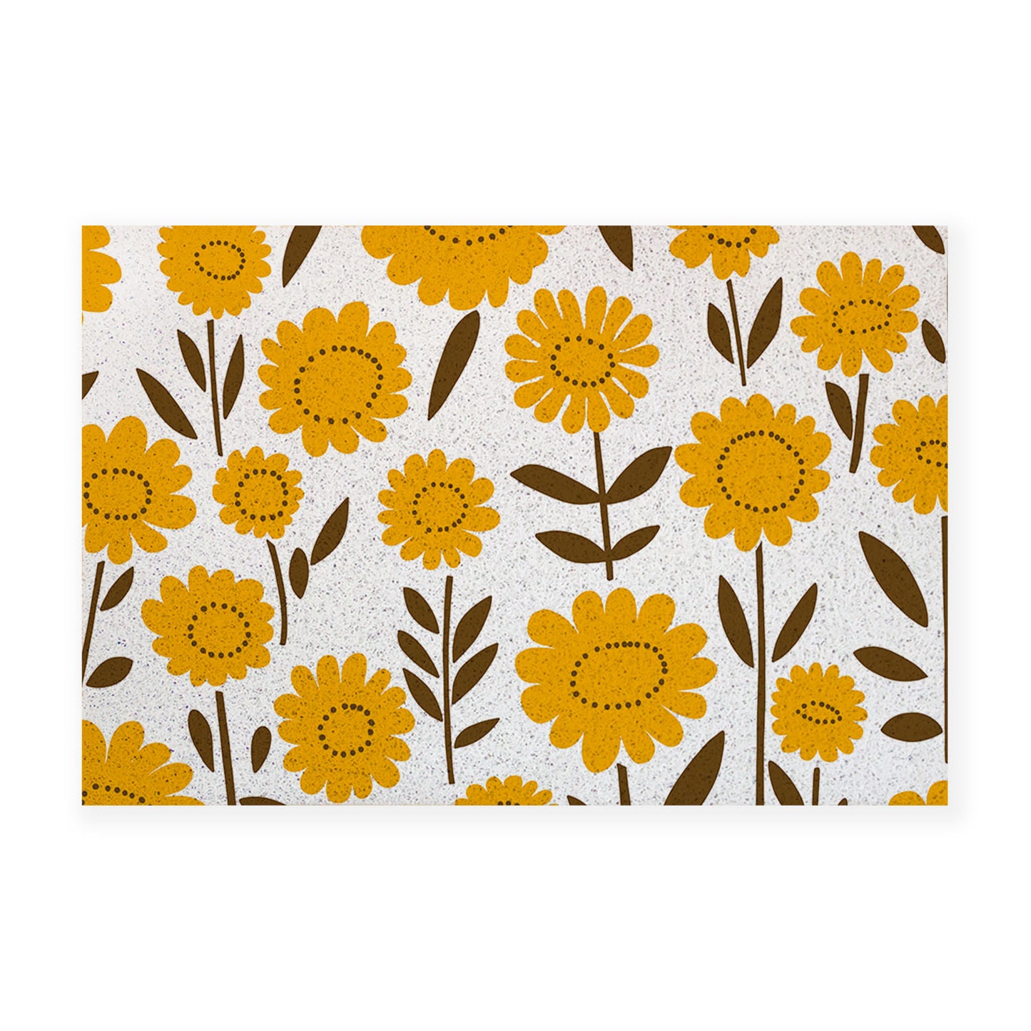 Feblilac Orange Yellow Flowers Branches PVC Coil Door Mat