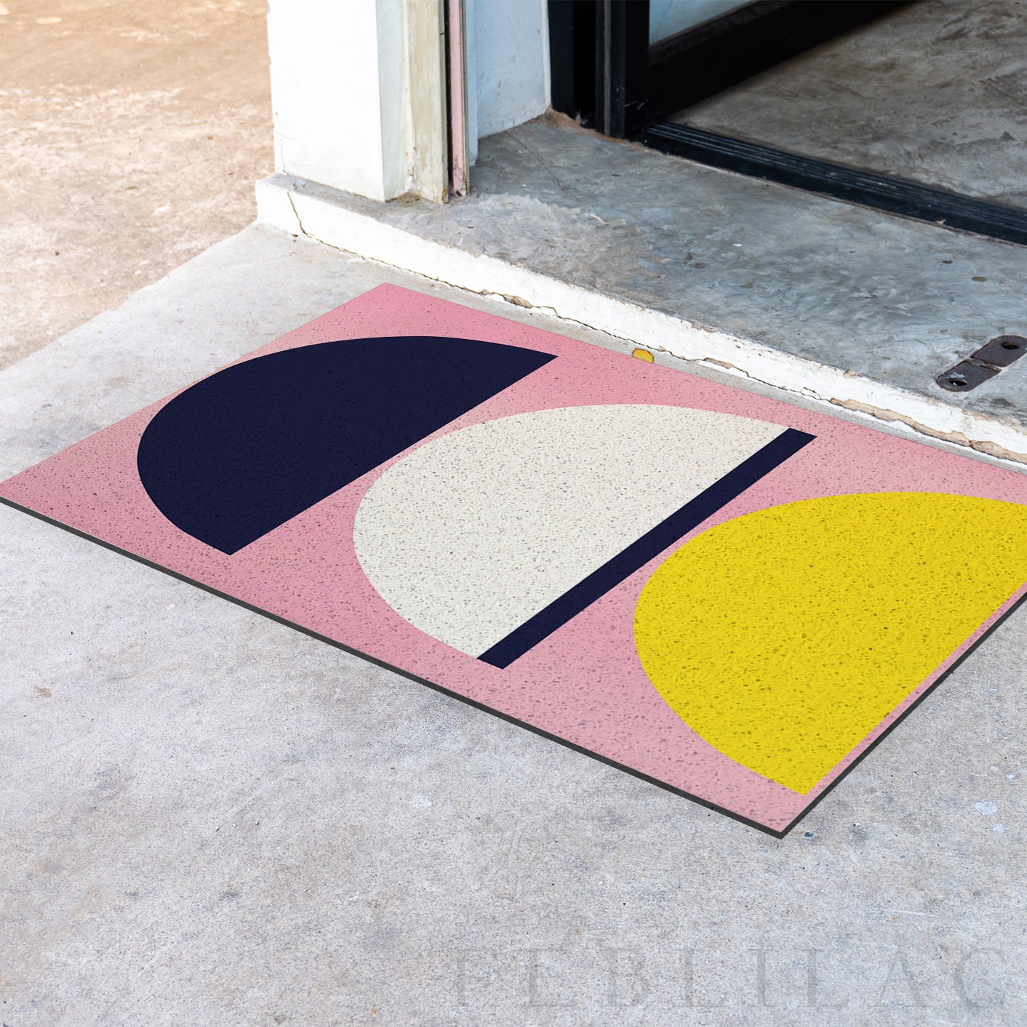 Feblilac Three Semicircles PVC Coil Door Mat