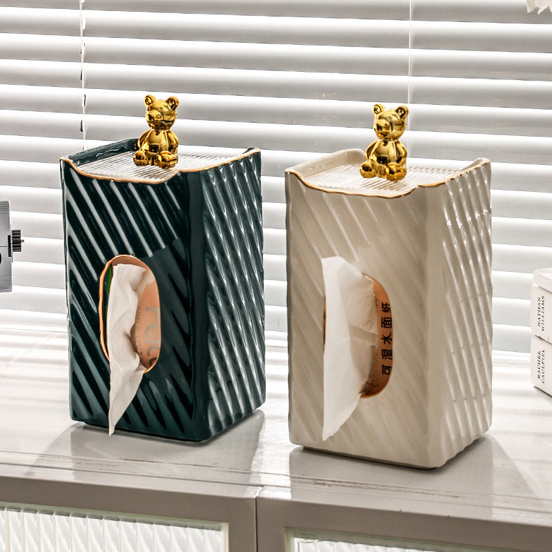 Feblilac Color Bear Stripe Ceramic Tissue Holder - view 3