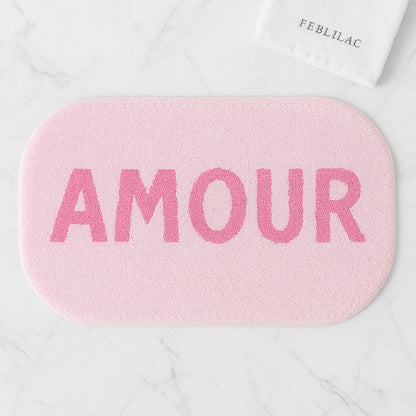Feblilac Pink French AMOUR Tufted Bath Mat