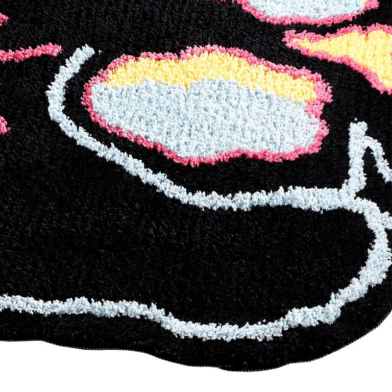Feblilac Fashionable Black Pink Skull Mat, Anti-Slip Area Rug