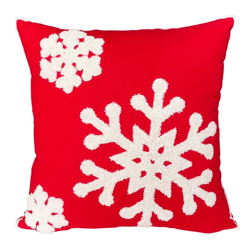 Christmas Snowman Pillow Cushion, Red Holiday Gift Home Decor