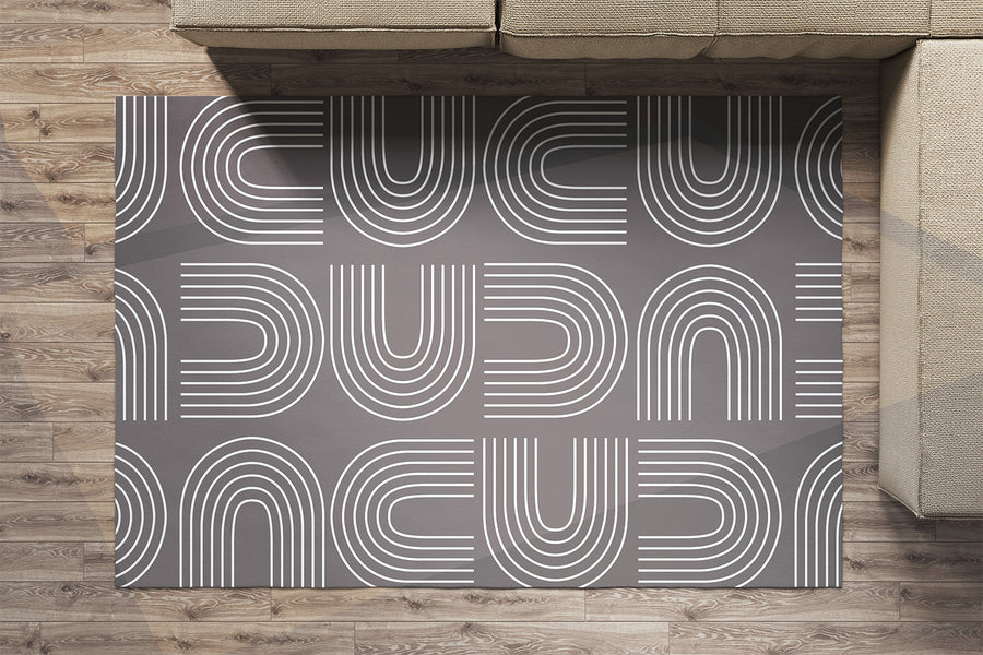 Feblilac Grey U Shaped Pattern Handmade Tufted Acrylic Livingroom Carpet Area Rug - view 2