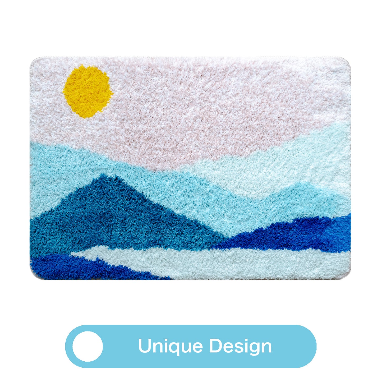 Feblilac Purple Mountain and Sunset Bath Mat