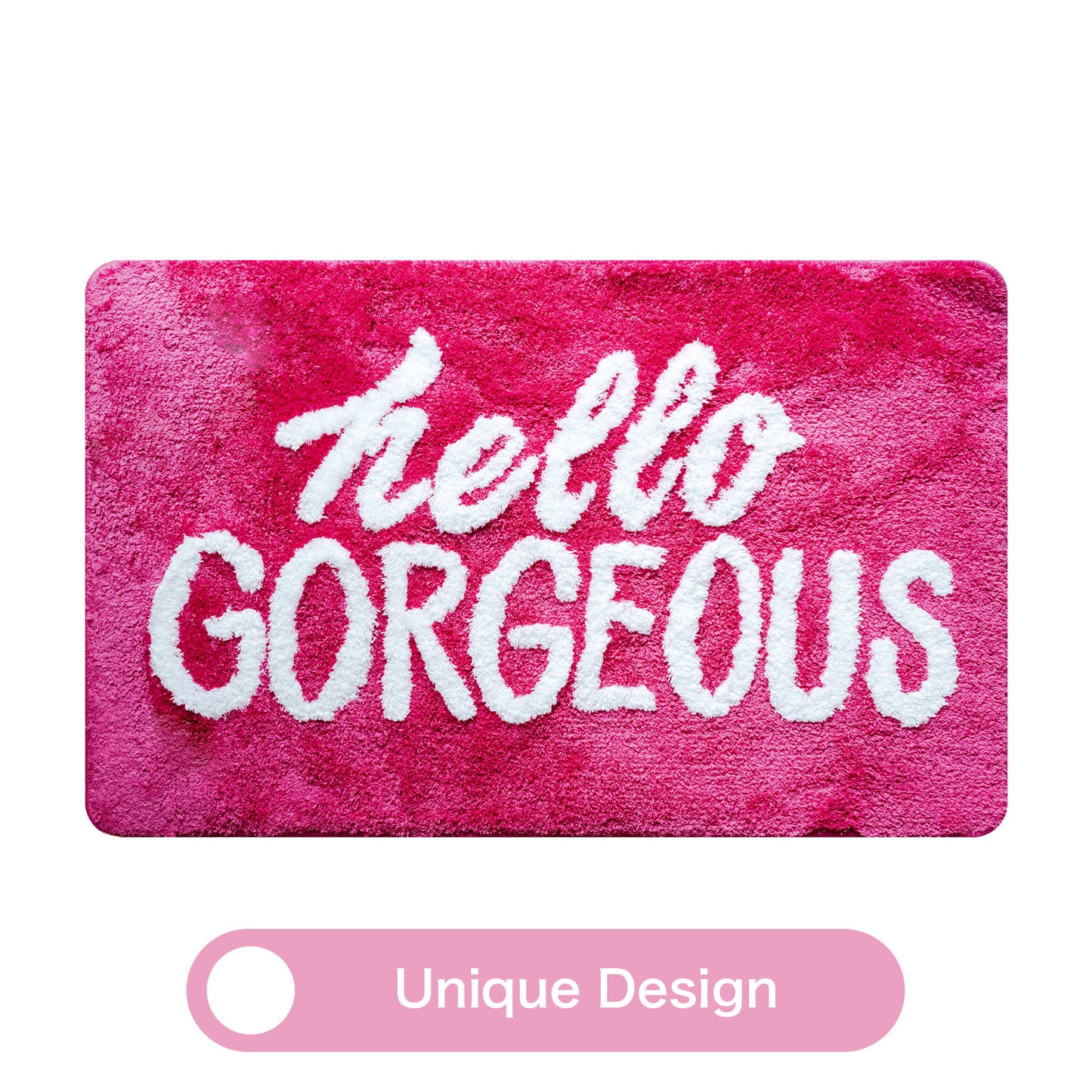 Feblilac Pink Hello Gorgeous Tufted Bath Mat