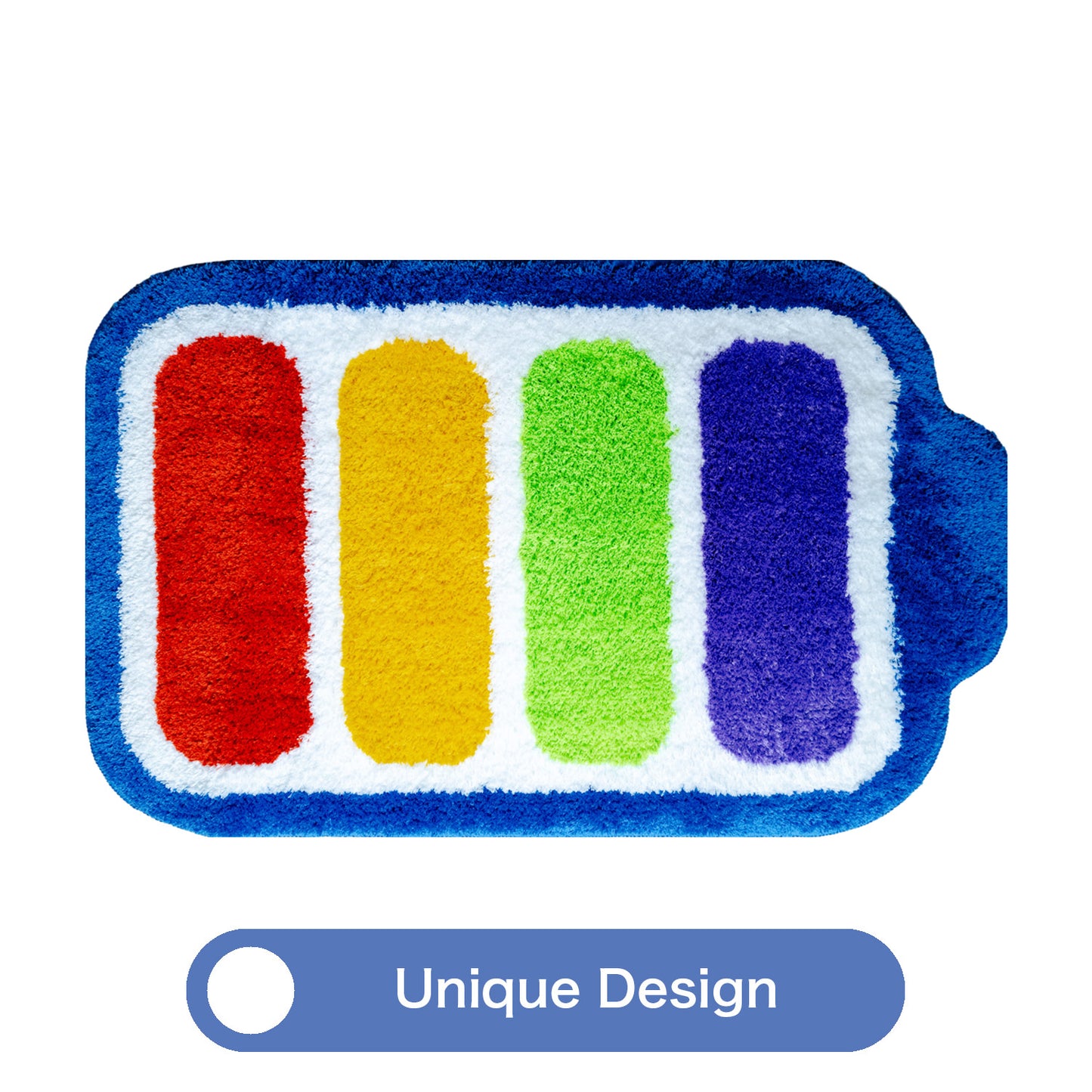 Feblilac Rainbow Battery Tufted Bath Mat