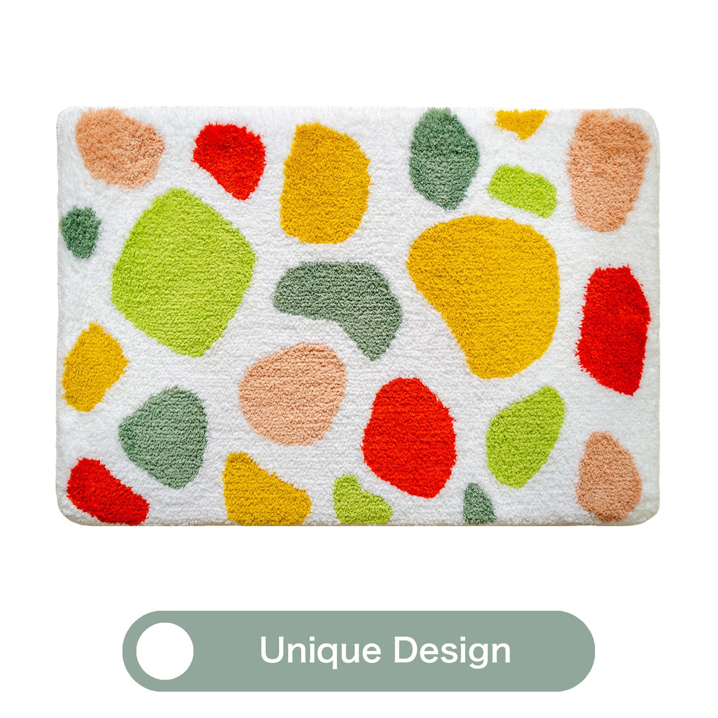 Feblilac Colorful Stones Tufted Bath Mat