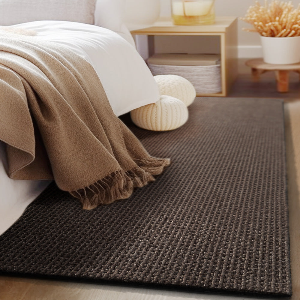 Feblilac Japanese Style Rectangular Solid Wool Living Room Carpet - view 5