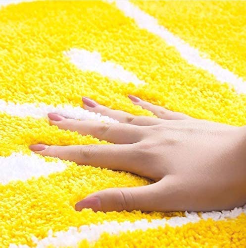 Feblilac Yellow Lemon Bath Mat, Cozy Cute Fruit Round Mat for Bathroom Bedroom - view 3