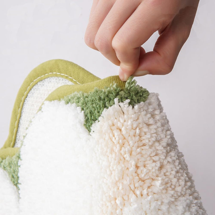 Feblilac Bath Mat, Two Flower Bathroom Rug Mat Non-Slip Microfiber Shower Bath Rug,Shaggy Bath Carpet, Machine - view 4