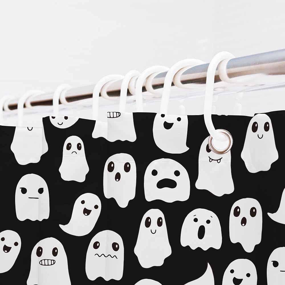 Feblilac Halloween Ghost Shower Curtain with Hooks