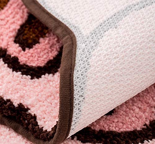 Feblilac Pink Pig Head Animals Tufted Bath Mat - view 3