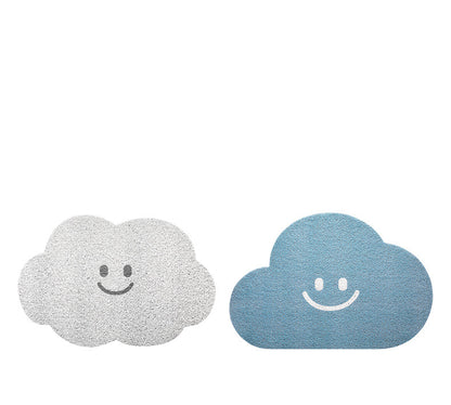 Cute Cartoon Cloud Door Mat, Dust-Removal Entryway Rug, Floor Mat for Home Entry, Non-Slip Carpet PVC Foot Mat