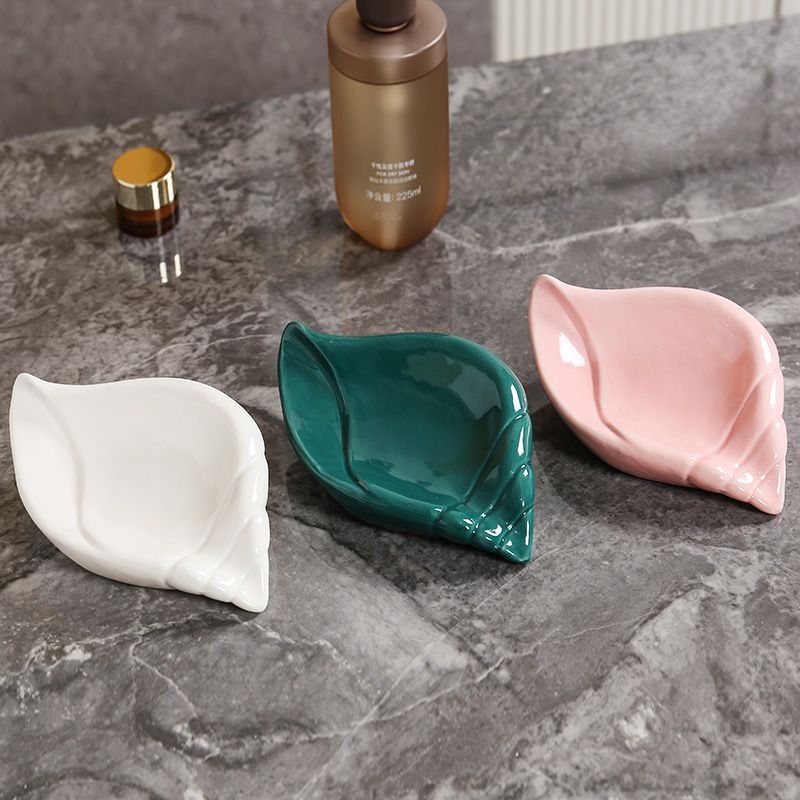 Feblilac Leaf Soap Box for Bathroom - view 4