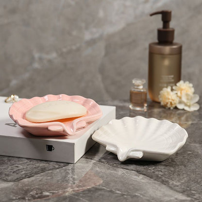 Feblilac Light Luxury Shell Soap Box for Bathroom