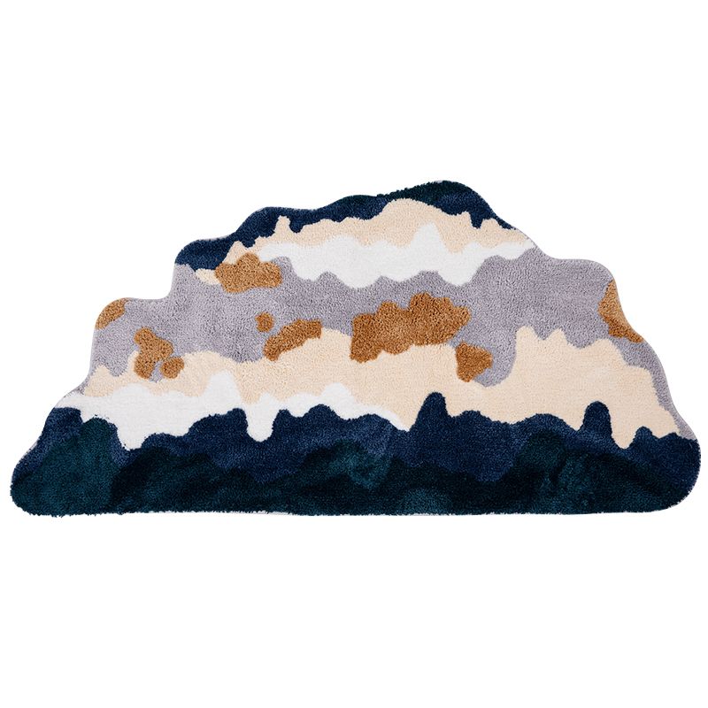 Feblilac Pink Moss and Mountain Bedroom Mat, Nature Style Area Rug - view 4