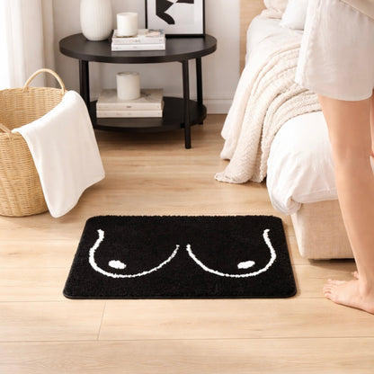 Feblilac Black and White Boobs Tufted Bath Mat