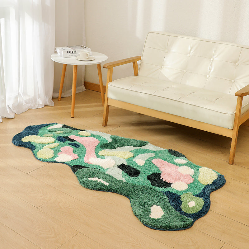 Feblilac Green Moss Tufted Bedroom Mat - view 2