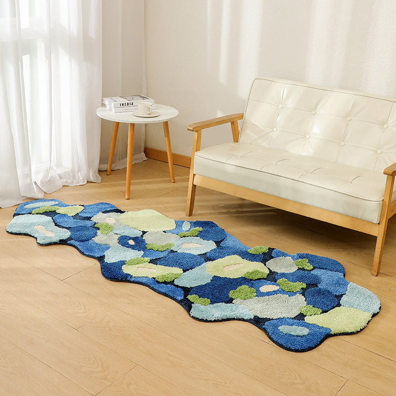 Feblilac Blue Moss Tufted Bedroom Mat - view 2
