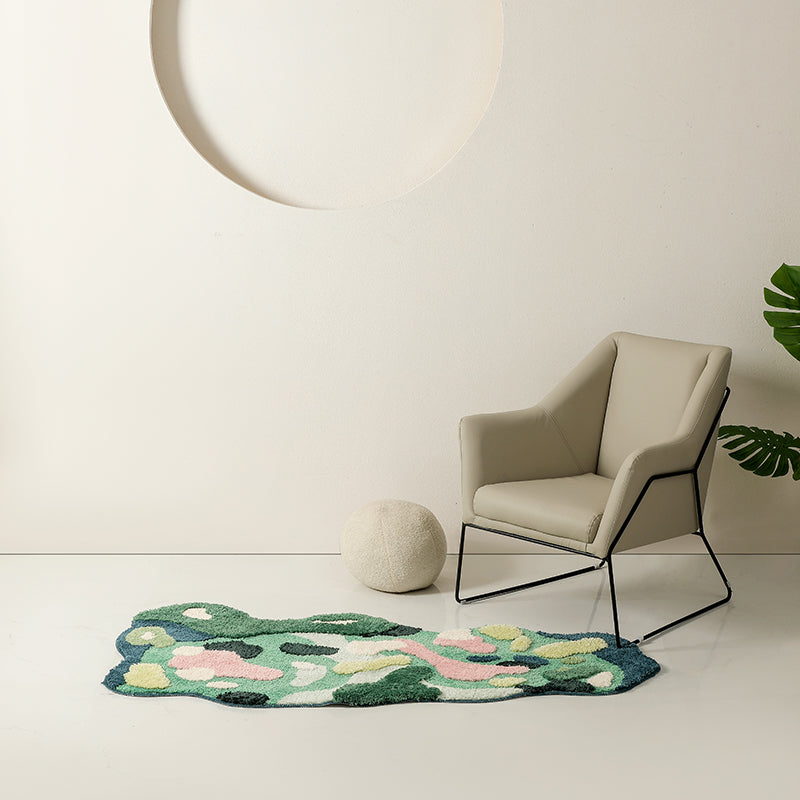 Feblilac Green Moss Tufted Bedroom Mat - view 3
