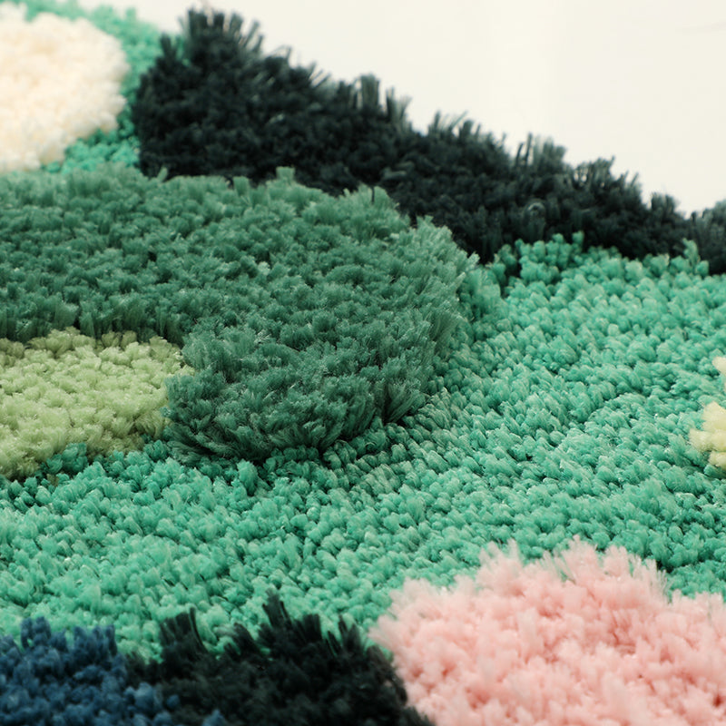 Feblilac Green Moss Tufted Bedroom Mat - view 4