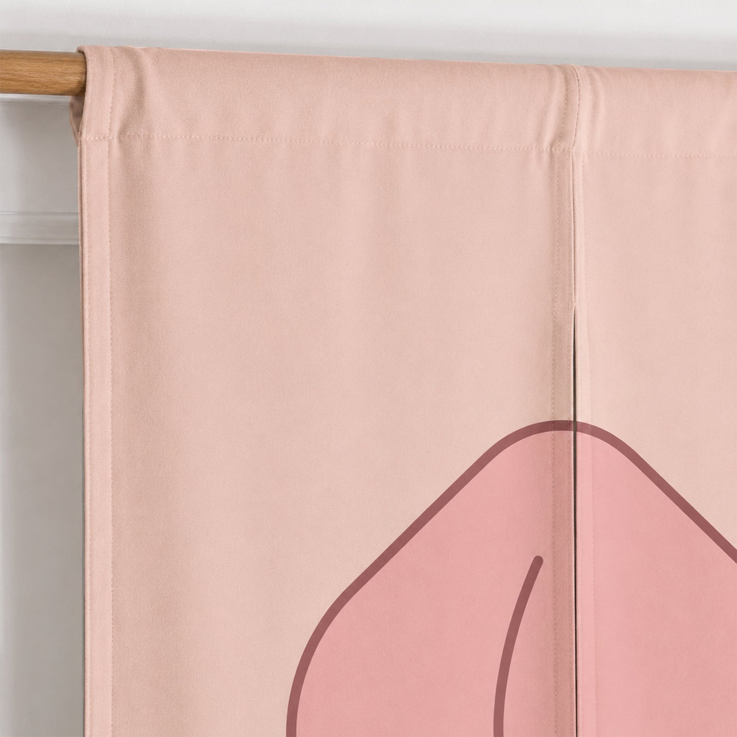Feblilac Peach Door Curtain | Cute Room Divider Curtain